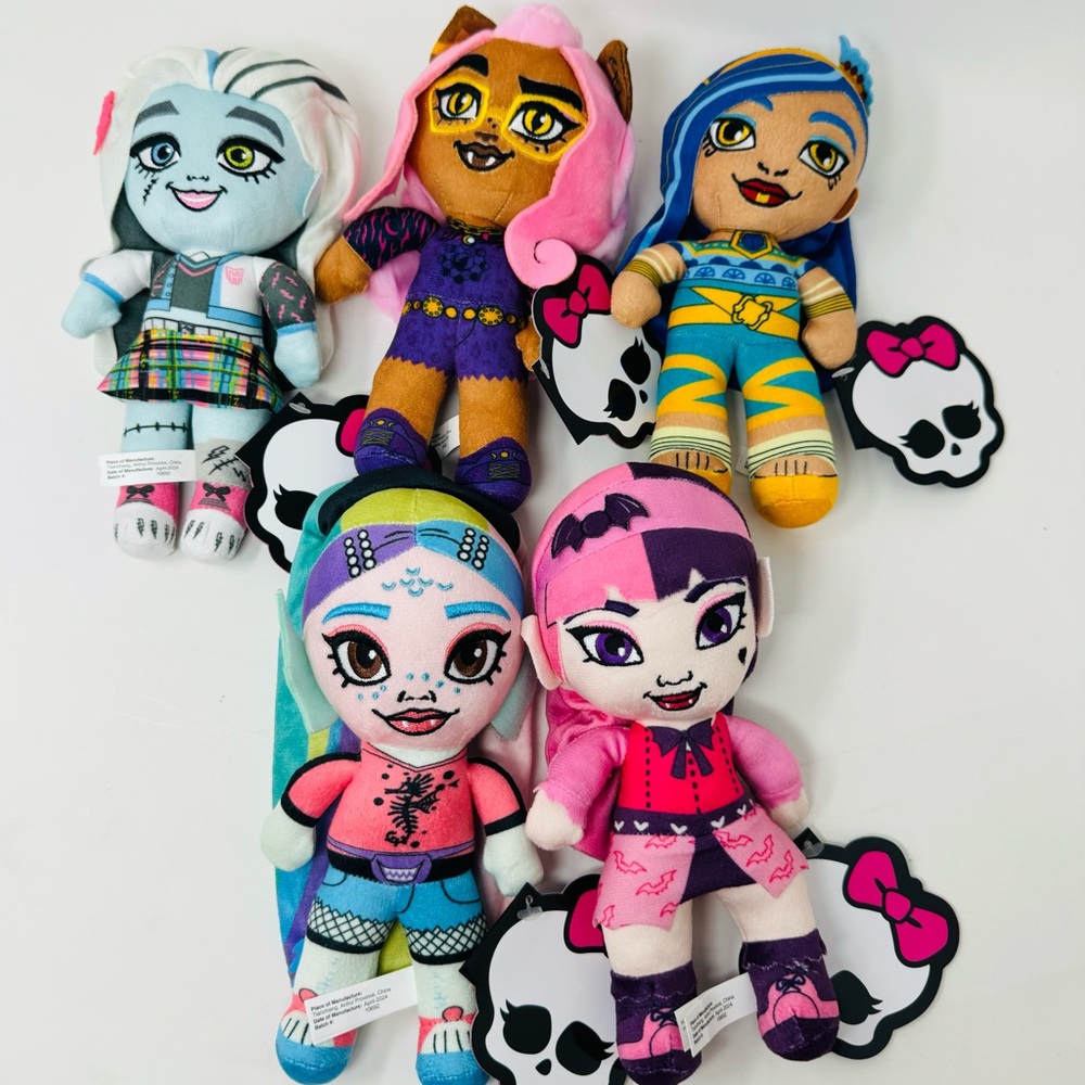 Set Of 5 Monster High Stuffed Soft Plush Toy 8-Inch New